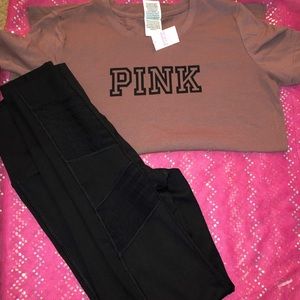 Black Tights With A Small Tee-Shirt